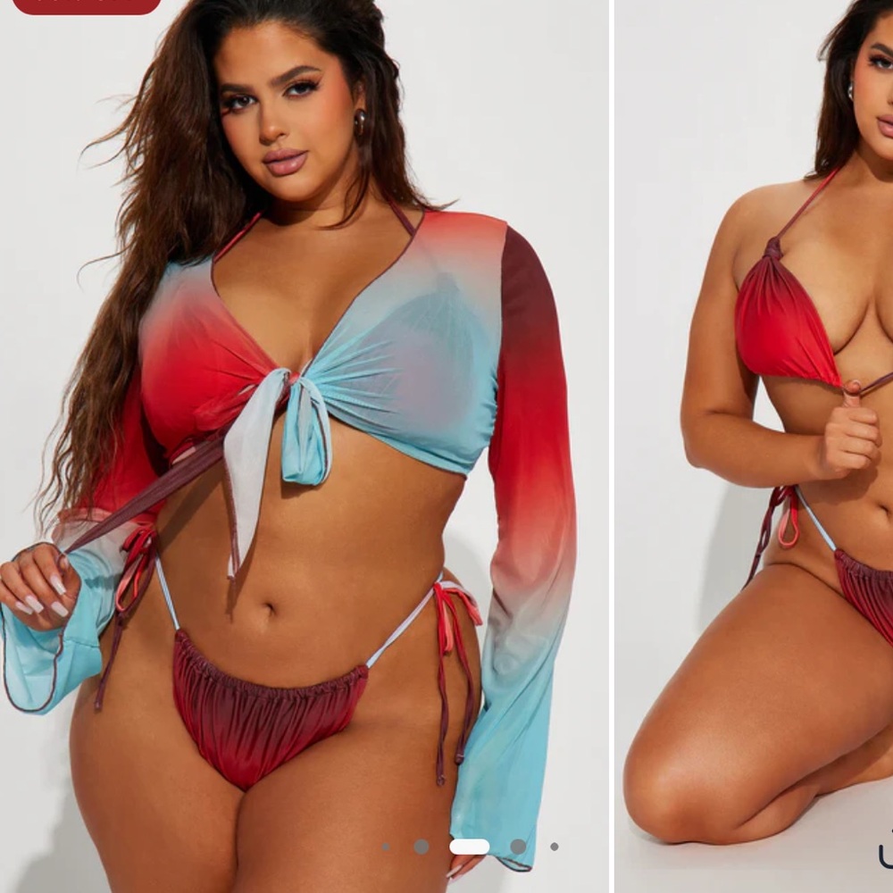 NWT Fashion Nova Sun-kissed In Ibiza 3 Piece Sunsuit - Picture 2 of 13